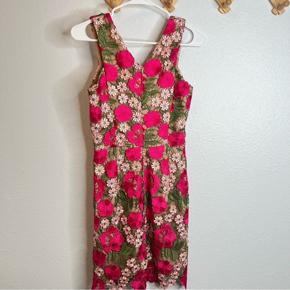 Dress the Population Mina Dress XS Floral Crochet Mini Wedding Cocktail Vacation - Picture 6 of 12